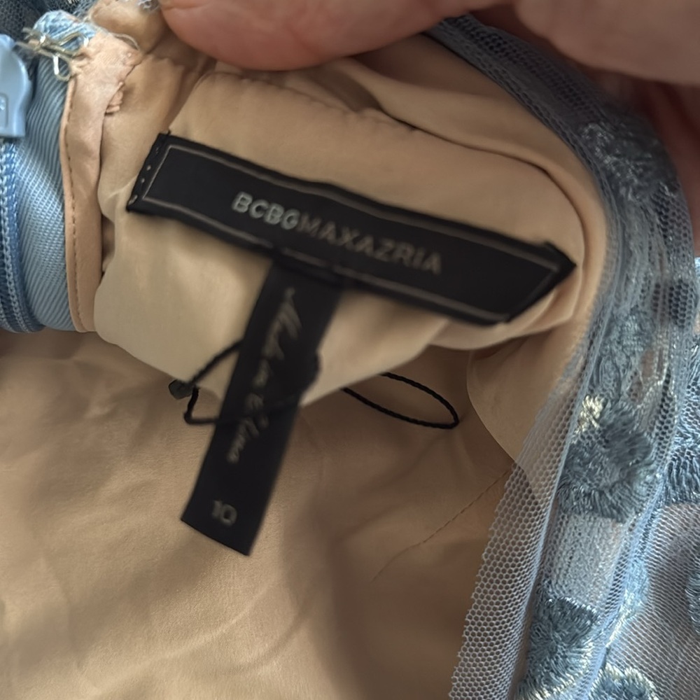 BCBGMaxAzria Light Blue Embroidered Maxi Dress - Picture 9 of 11
